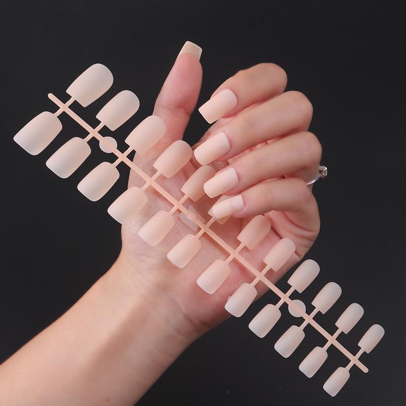 24 шт./компл. DIY быстрые ногти с длинной квадратной головкой, матовые накладные ногти, разноцветные полоски, готовый маникюр, маникюр