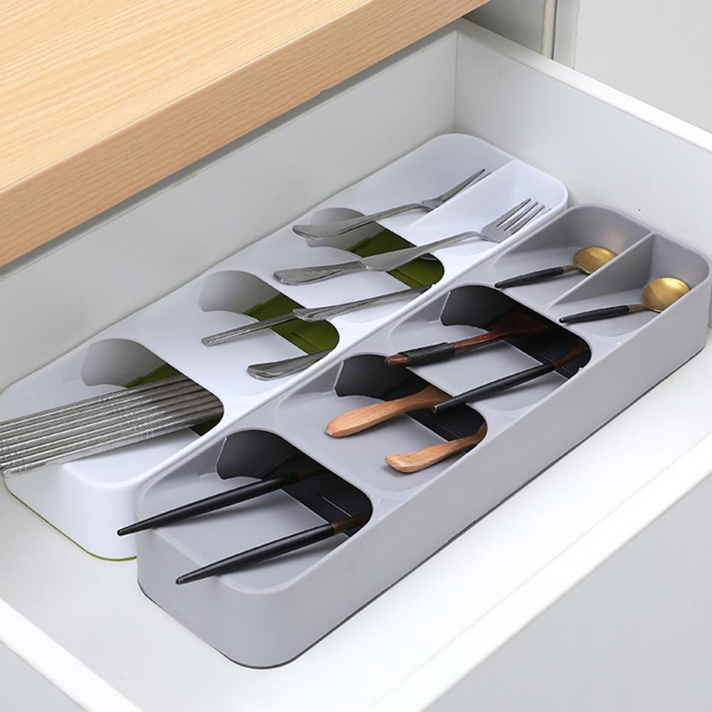 Портативный органайзер для столовых приборов, кухонный ящик для хранения, практичный органайзер для посуды для кухни, органайзер для гаджетов, компактный ящик для столовых приборов