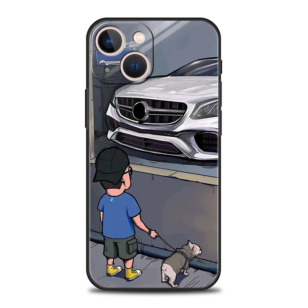 Boy See Sports Car Jdm Drift Luxury Soft Phone Case For iPhone 13 15 14 12 11 Pro MAX XR X SE XS 7 8 Plus Protection Cover