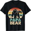 Мужская винтажная футболка на День отца с надписью Papa Bear Family Matching для мужчин, папы