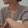Французское ретро легкая роскошь нишевое серое жемчужное ожерелье простое личностное джемперная цепочка женская