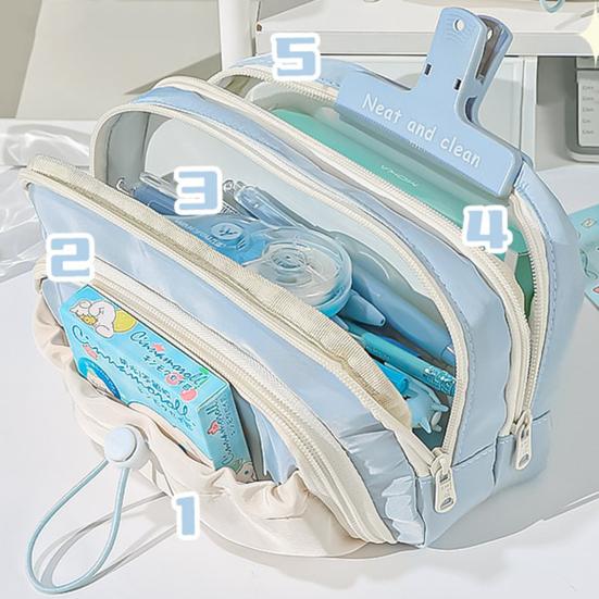 Большая вместительная сумка для ручек, портативная многофункциональная сумка на молнии для мальчиков и девочек, школьный карандаш, чехол для канцелярских принадлежностей, школьные принадлежности