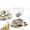 Прозрачная акриловая копилка квадратная большая емкость для сбережений денег коробка для монет банкнот 12/15/18 см