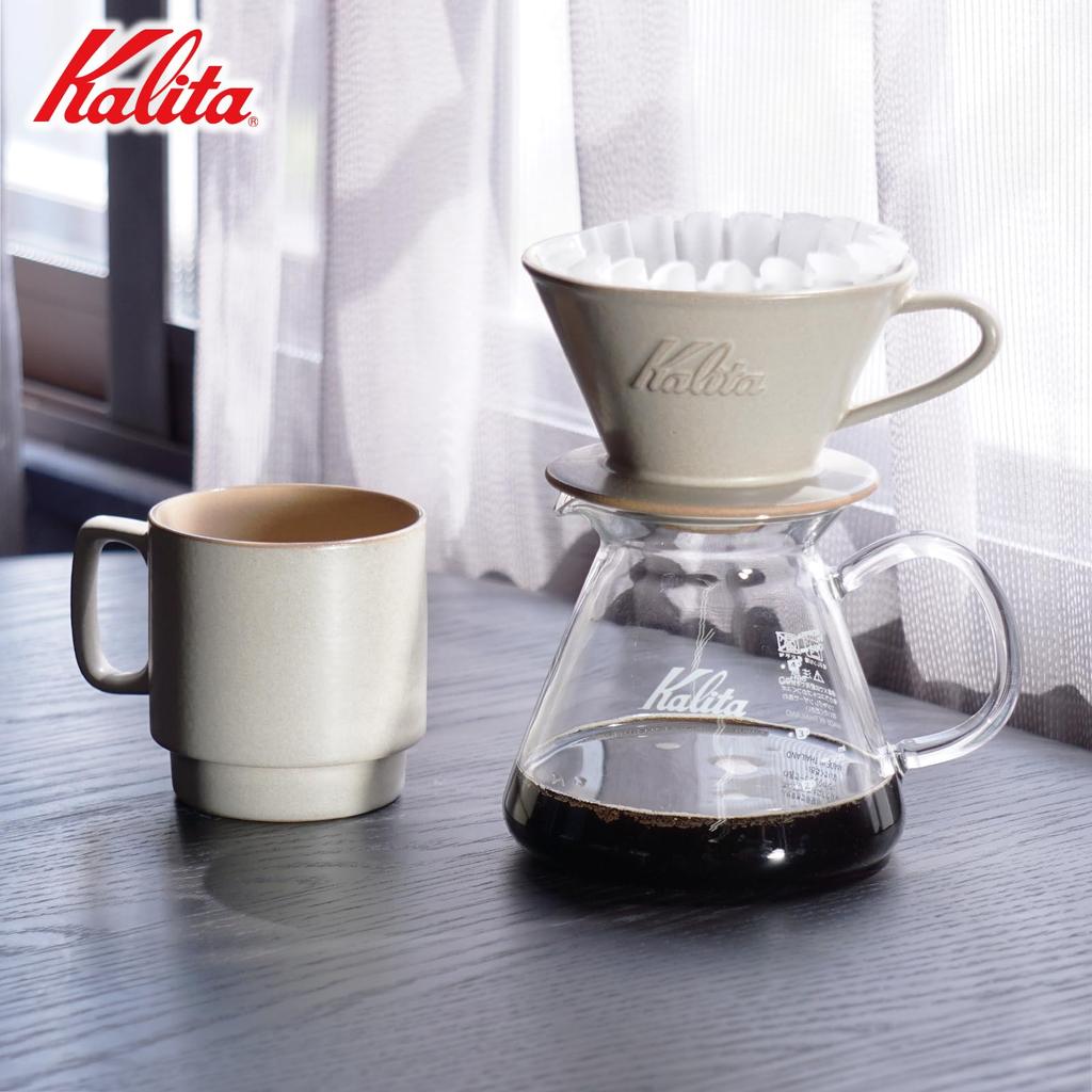 Kalita Kalita Coffee Dripper Mino Ware High Heat Retention Ceramic For People DACHI KalitaMI 155 Sand Beige Wave Series Made In Japan Drip Utensil For