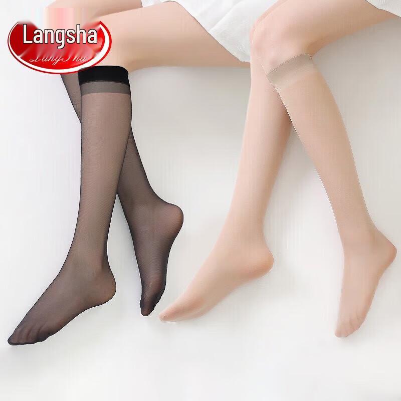 LANGSHA Женские ультратонкие полупрозрачные носки до середины икры