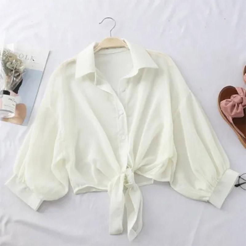 Women's Thin Chiffon Short Coat Waistcoat Summer with Skirt and Cardigan with Suspender Skirt and Shawl Thin Lace-up Coat