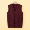 Autumn New Men's Vest Wide Shoulder Diamond Jacquard Cardigan Loose Middle-aged Dad Business Men's Vest