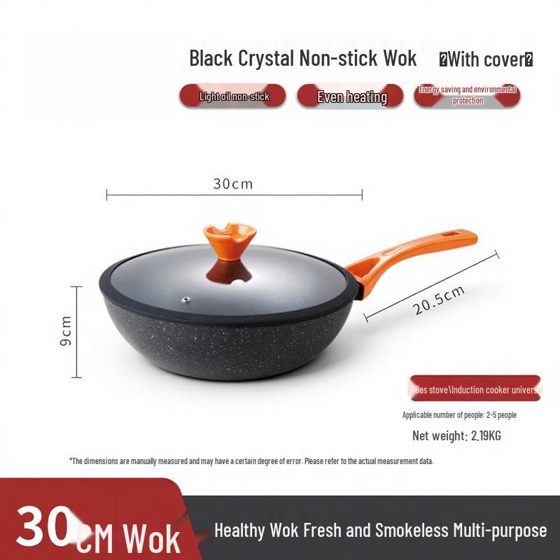 Zhishi Black Crystal Maifan Stone Non-stick Wok