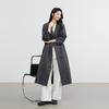 Elva' Island Women's Casual Stand Collar Mid-length Trench Coat