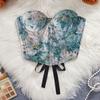 Off-shoulder Floral Underwired Corset Multi-Color Strapless Corset Top  Daily Streetwear