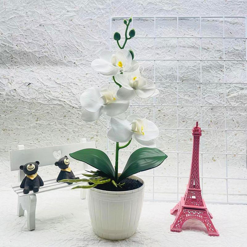 Phalaenopsis Faux Flower Arrangement With Injection Molded Craft For House Decoration And Gift