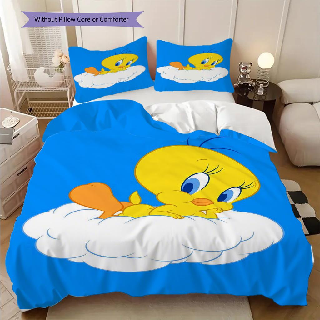 Tweety Bird Cloud Bedding 1 Duvet Cover 2 Pillowcase Without Core Soft And Comfortable Duvet Cover And Pillowcase Christmas Birthday Gift