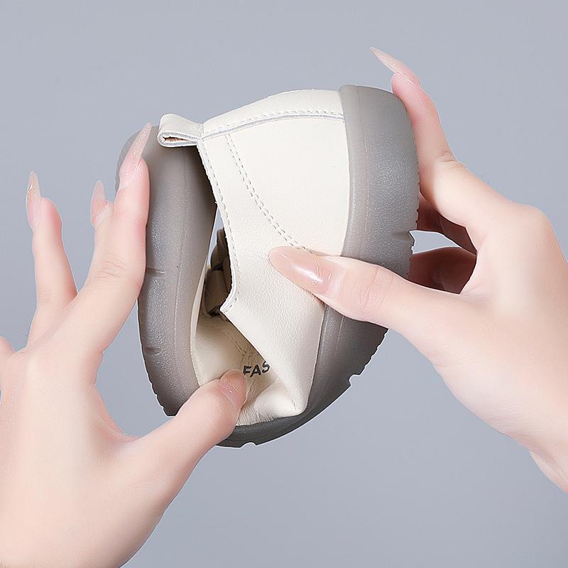 Женские туфли на плоской подошве, мягкие, повседневные, элегантные, студенческие, черные, кожаные мокасины, большой размер