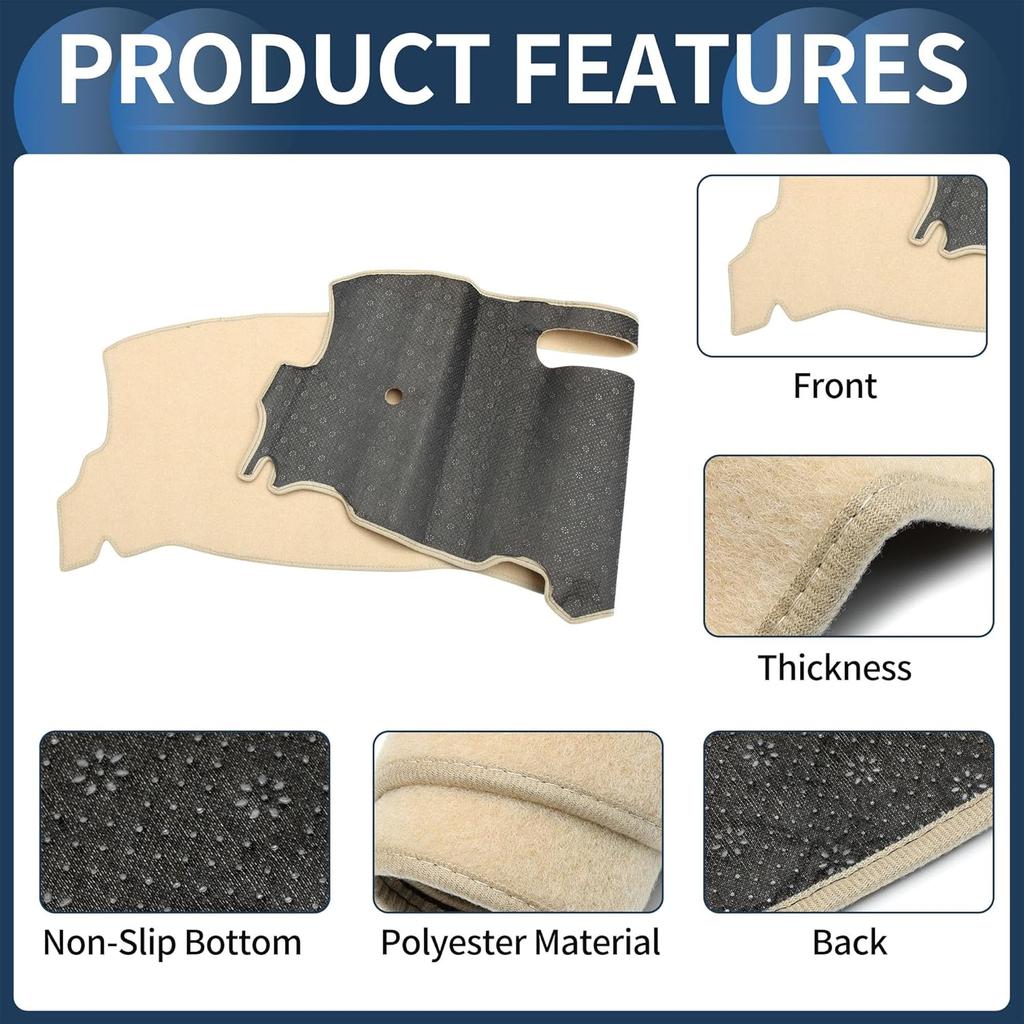 Dashboard Cover Dash Cover Mat Carpet for Chevy S10 Blazer 1998-2005 Polyester Beige