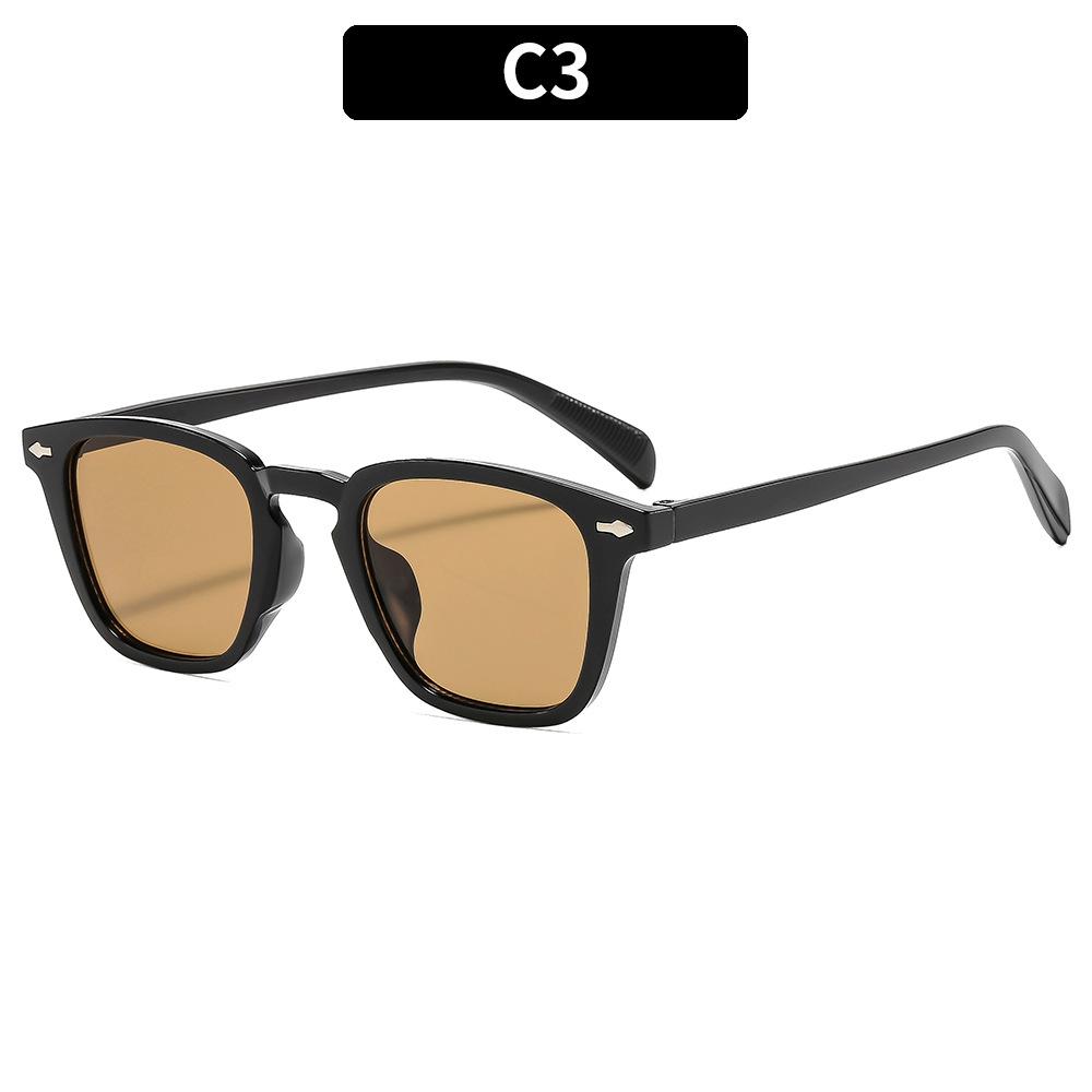 Rice Nail Simple Sunglasses Square New Sunglasses Fashionable Versatile Anti-Ultraviolet Glasses Women'S Anti-Blue Flat Glasses