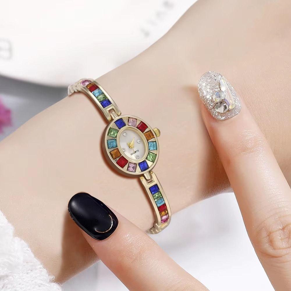 Bracelet Type Quartz Wristwatches Colorful Round Quartz Watch Women's Wrist Watch  Female