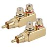 2PCS AV Splitter Plug RCA Male To 2 Female Audio Video Adapter Connector