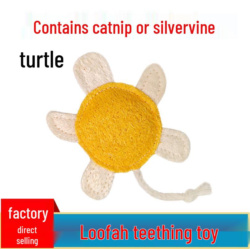 Luffa Cat Toy - Self-Enticing, Bite-Resistant, Molar Teeth Cleaner & Decompression Cat Teaser Stick