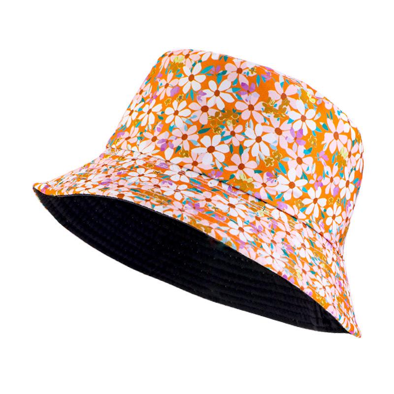 New cotton pastoral print pot hat, outdoor travel visor, double-sided JDPM-B