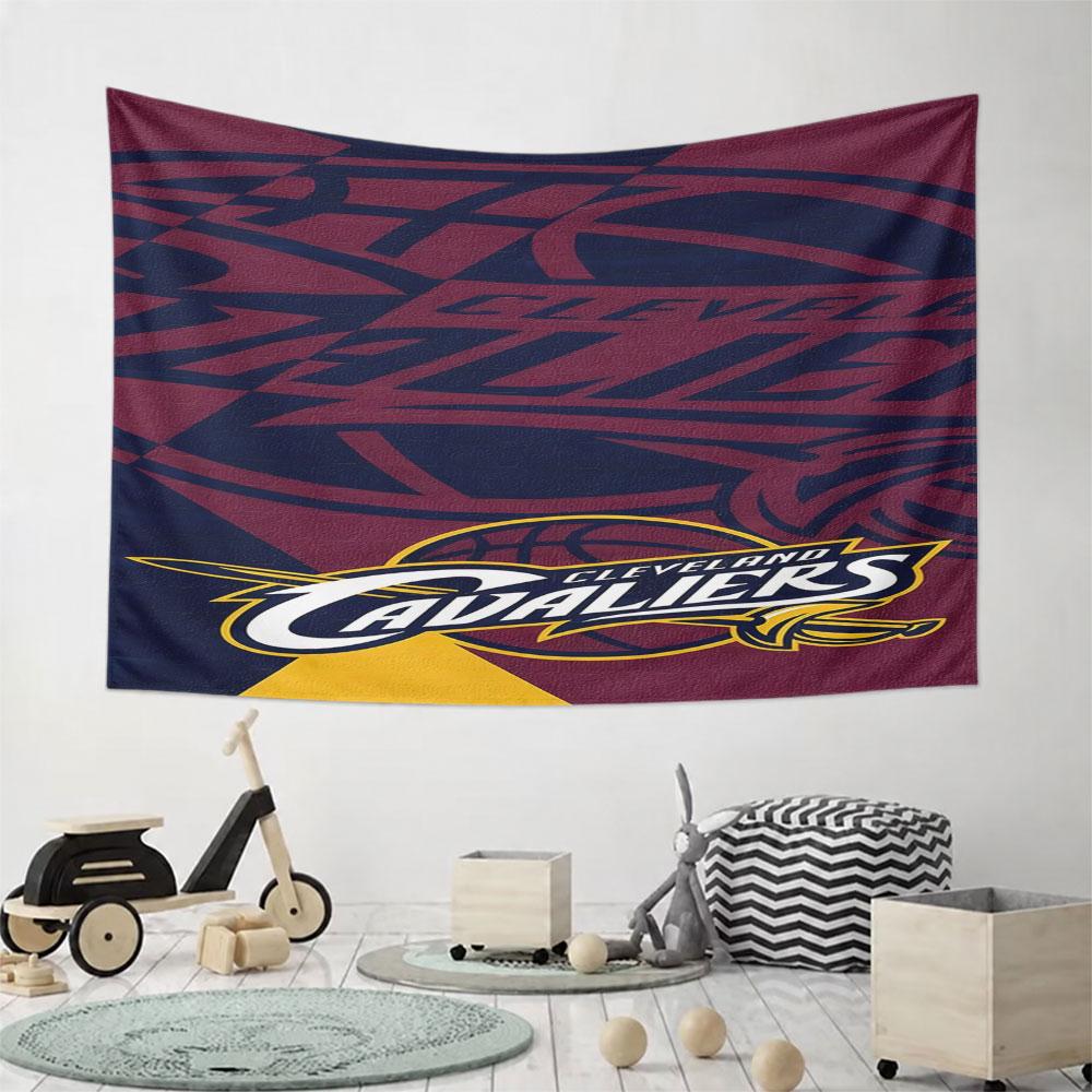 Cleveland Cavaliers Basketball Tapestry Pattern Wall Hanging Tapestry Decorative Tapestry Home Decor for Bedroom and Living Room