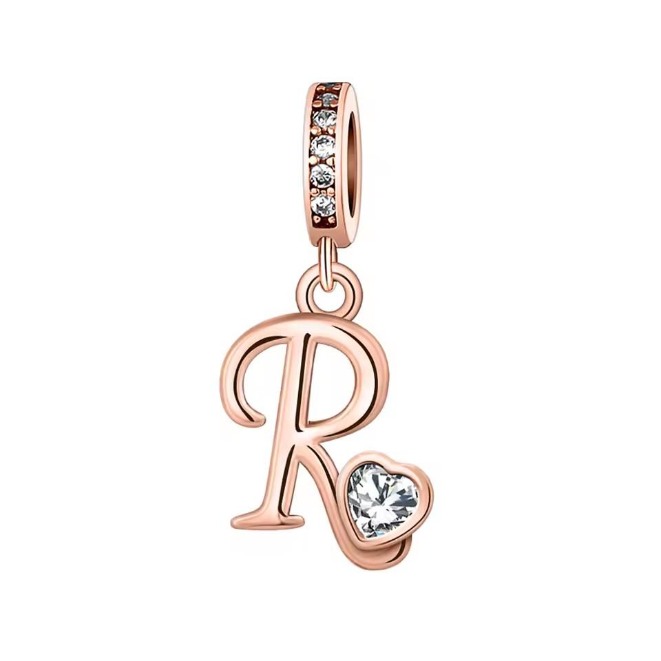 Новый медный с покрытием Rose Gold, Light Gold, двухцветный, с 26 английскими буквами, подвеска-шарм, совместим с браслетами, ожерельями, для самостоятельного изготовления украшений
