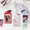 Kawaii Kpop Photocard Holder for 53x85mm PVC Card Protector with Pendant Keychain for Students Girls School Accessories Gift