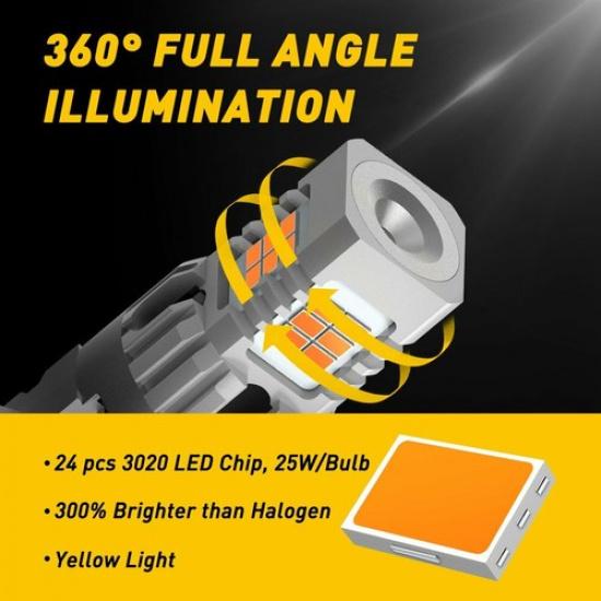 AUXITO 4157 3156 3157 LED Turn Signal Light Bulbs CANBUS Anti Hyper Flash Amber