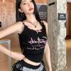 Girls Y2K Tops Floral Printed Black Sexy Women Tank Tops Sling Vest For Female Fashion Tees