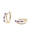 Hoop Earrings for Women Pink Gold Amethyst 18K K18 18K [Barzaz]