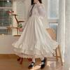 Woman's Princess Dress Retro Style Flounce Double Layer Splicing Long Dress