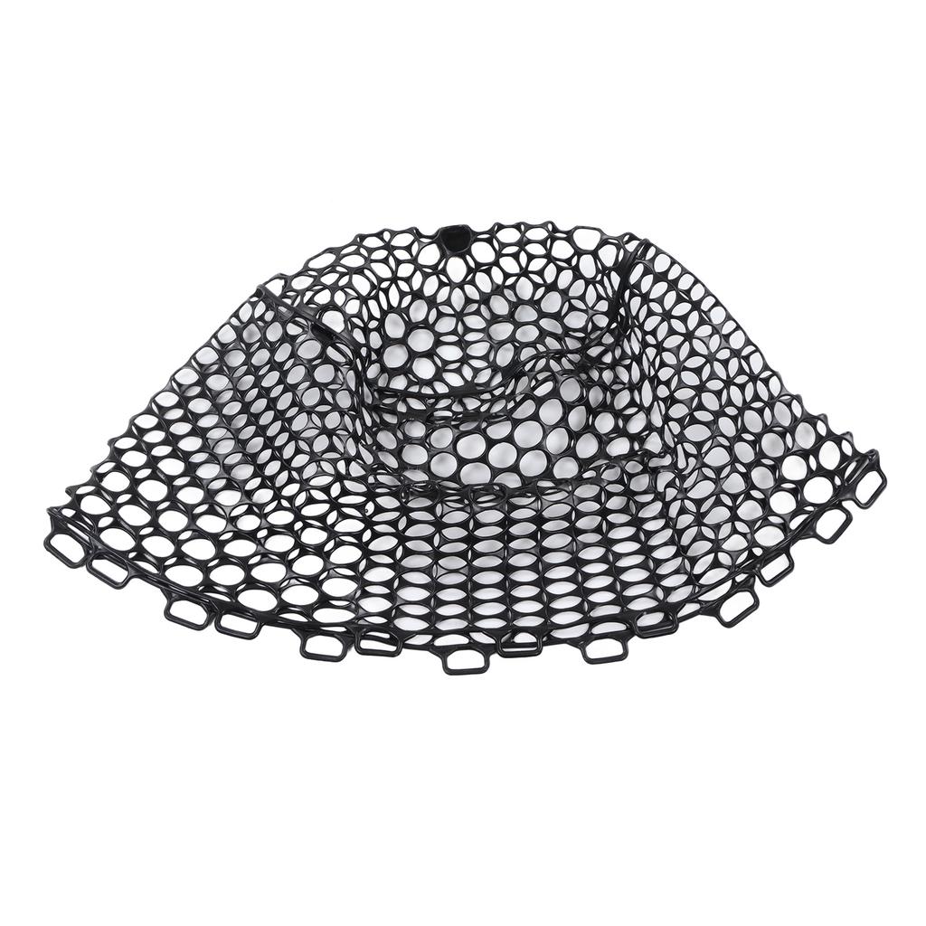 Fly Fishing Replacement Net Deepened Fishing Rubber Net Fishing Landing Netbag Parts Black Depth 32cm