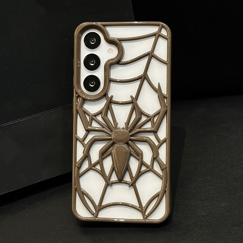 Забавный 3D полый чехол-паук для телефона Samsung Galaxy S25 S24 S23 S22 Ultra Plus S23FE S24FE Задняя крышка с теплоотводом