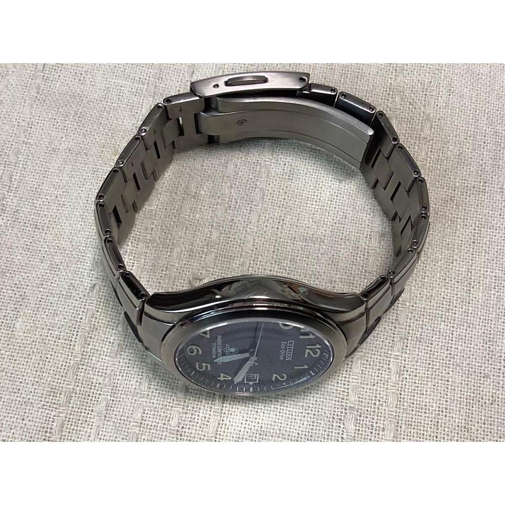 Б/у [Рабочий продукт] Citizen Atessa ATD53-2615 H415-T003788 Eco Drive Титановые радиочасы