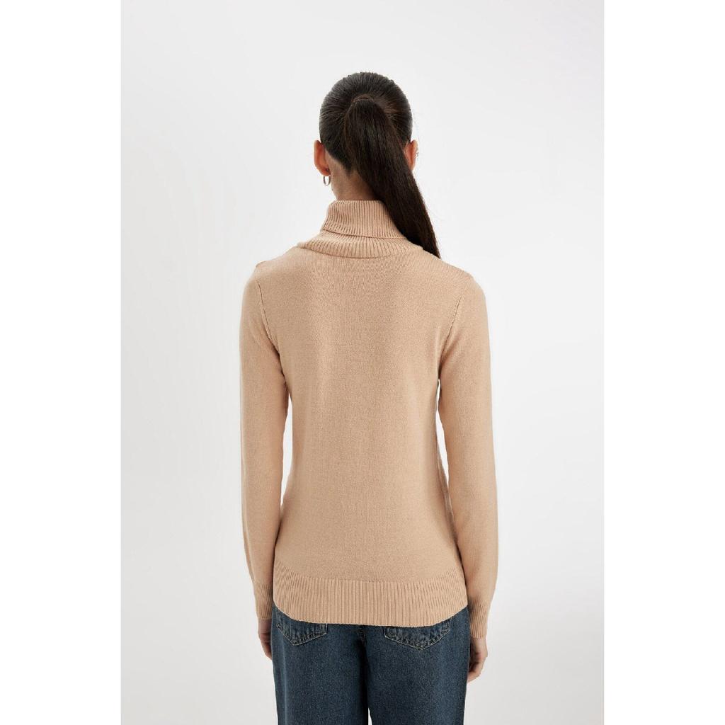 Regular Fit Soft Textured Turtleneck Basic Plain Knitwear Sweater H1651az24wn