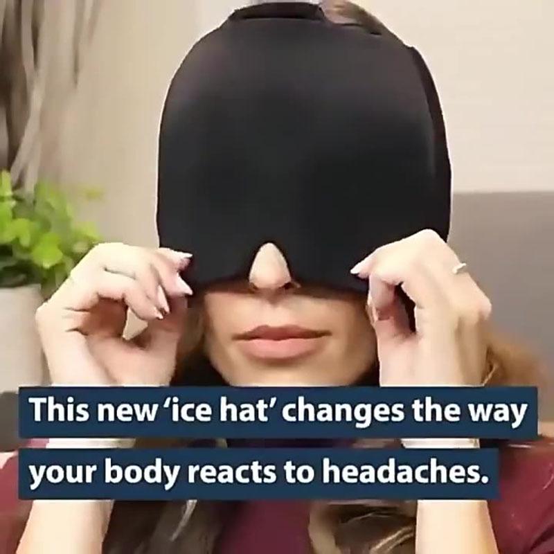 Головной убор с холодным компрессом для облегчения головной боли. Удобная маска для глаз в виде мешка со льдом для физиотерапии. Успокаивающая и выдвижная гелевая маска для головы.