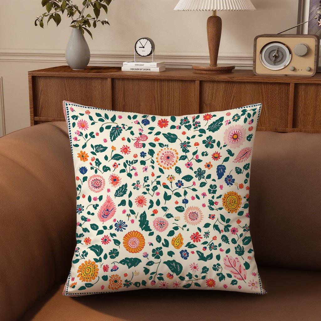 Colorful Floral Patterned Pillowcasesuitable For Sofa Car Bedroom Decorative Cushion Cover Pillow Cover