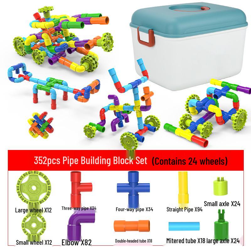 Interlocking Water Pipe Building Blocks: Early Education Puzzle Toys for Kids