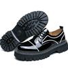 Leather shoes platform sole breathable British business dress teenagers big head shoes inner height increase wedding shoes