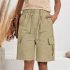 Women's Sports Shorts Casual Loose Solid Color High Waisted Pocket Shorts