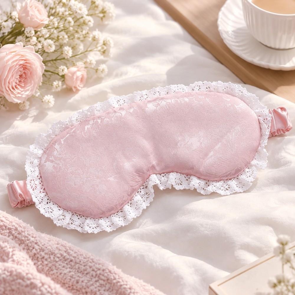 Lace Details Sleep Eye Mask Jacquard Satin Eye Shade Jacquard Satin Lace Eye Mask Office Use