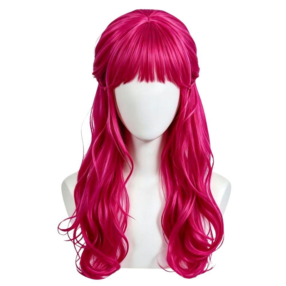 Descendants Chloe Cosplay Red and Pink Costume for Women Dresses Wig Roleplay Stage Performance Outfits Halloween Carnival Suit