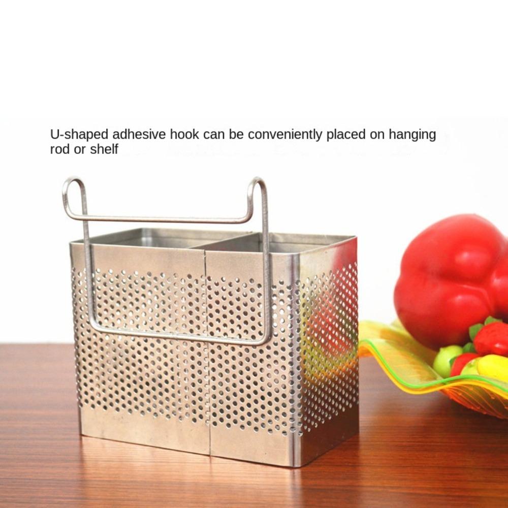 Spoon Holder Cookware Rack Organizer Cutlery Dryer Drainer Shelf Stainless Steel Chopstick Holder