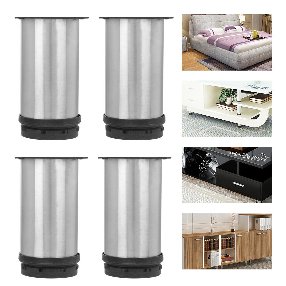 4 шт. регулируемые круглые мебельные ножки из нержавеющей стали 50 x 100 мм для дивана, чайного столика