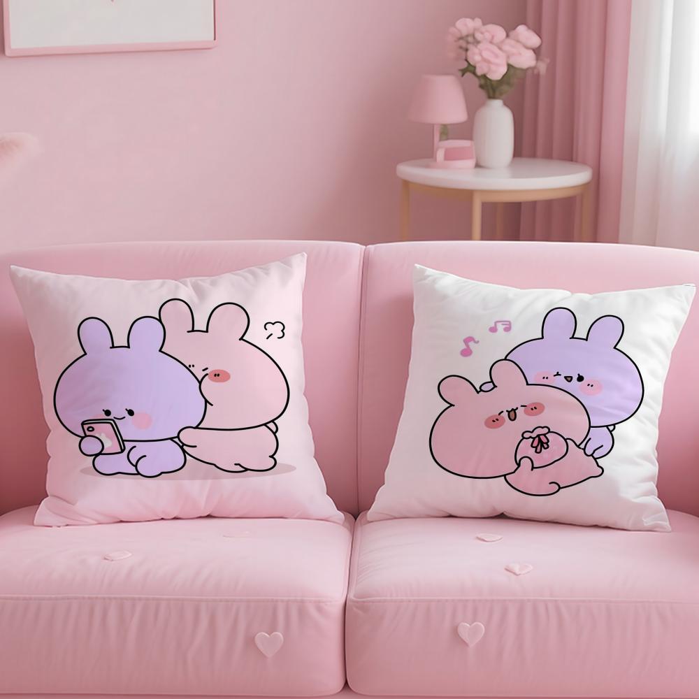 popular virtual character Asamimichan Cushion Cover Soft EasyWash Pillow Case Versatile for Couch Bed Travel and Office