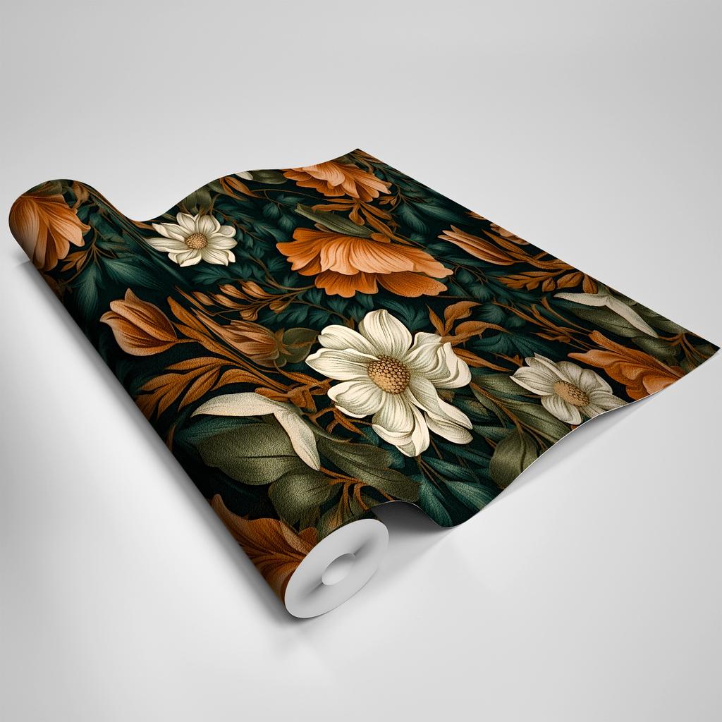 Nordic Style Plant Flower Splicing Wall Sticker Living Room Bedroom Background Wall Self-Adhesive Wallpaper Waterproof And Wear-Resistant Texture