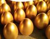Golden Egg Smash Anniversary Raffle Props: Silver & Painted Egg Display Stands - Various Models Available.