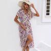 Women's Dress Summer Small Floral Slit V-neck Women's Clothing