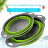 VISHUA Plastic Folding Vegetable Basin Multi-functional Kitchen Basket 3-in-1 Foldable Drain Basket Fruit Storage Rotation