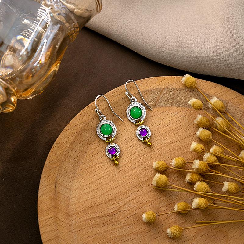 "European & American Retro Turquoise Feather Earrings: Bohemian Dragonfly, Bird, Water Drop, Round, & Pearl Designs"