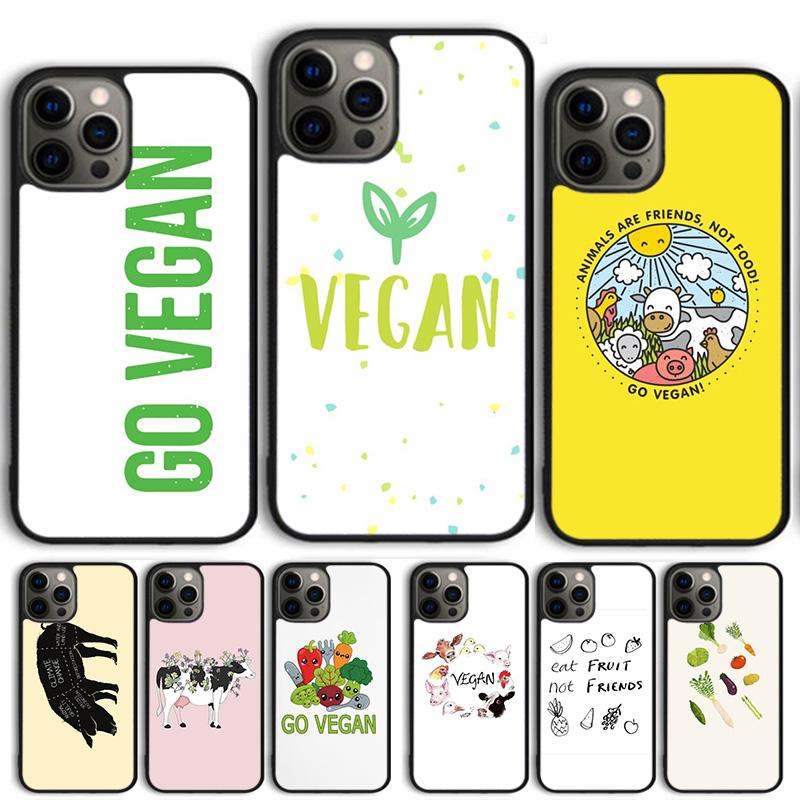 Vegan Vegetarian Quotes Phone Case Cover For iPhone 17 Air 15 16 14 13 12 Pro Max 11 Pro Max Plus Coque Shell
